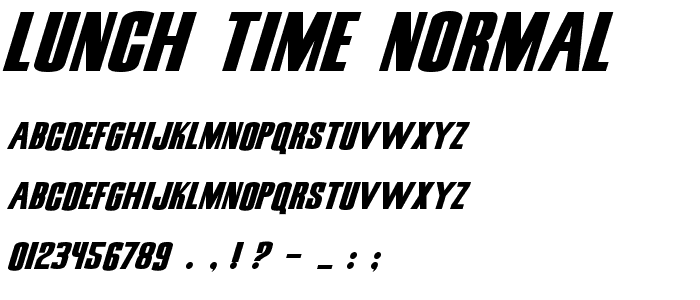 Lunch time Normal font